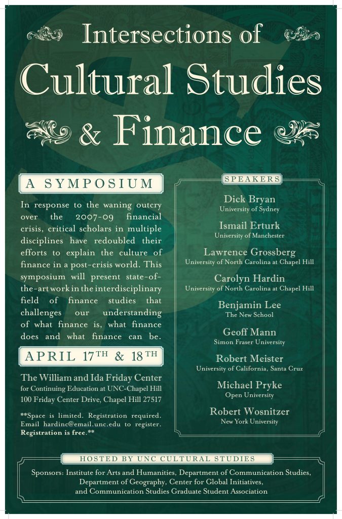 Intersections of Cult Studies & Finance (Apr 2015)