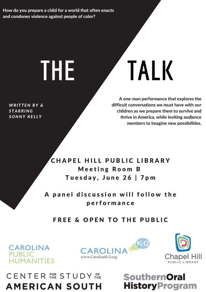 The Talk, Sonny Kelly, Chapel Hill Public Library